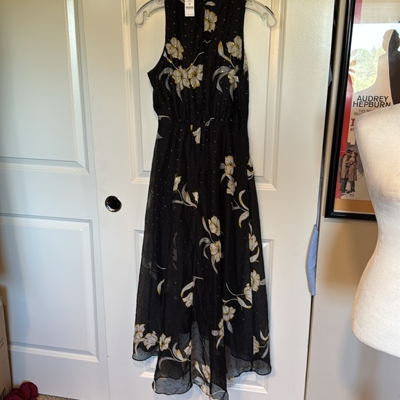 WHBM Halter Clip Jacquard Maxi Dress ophelia floral black - Picture 15 of 15